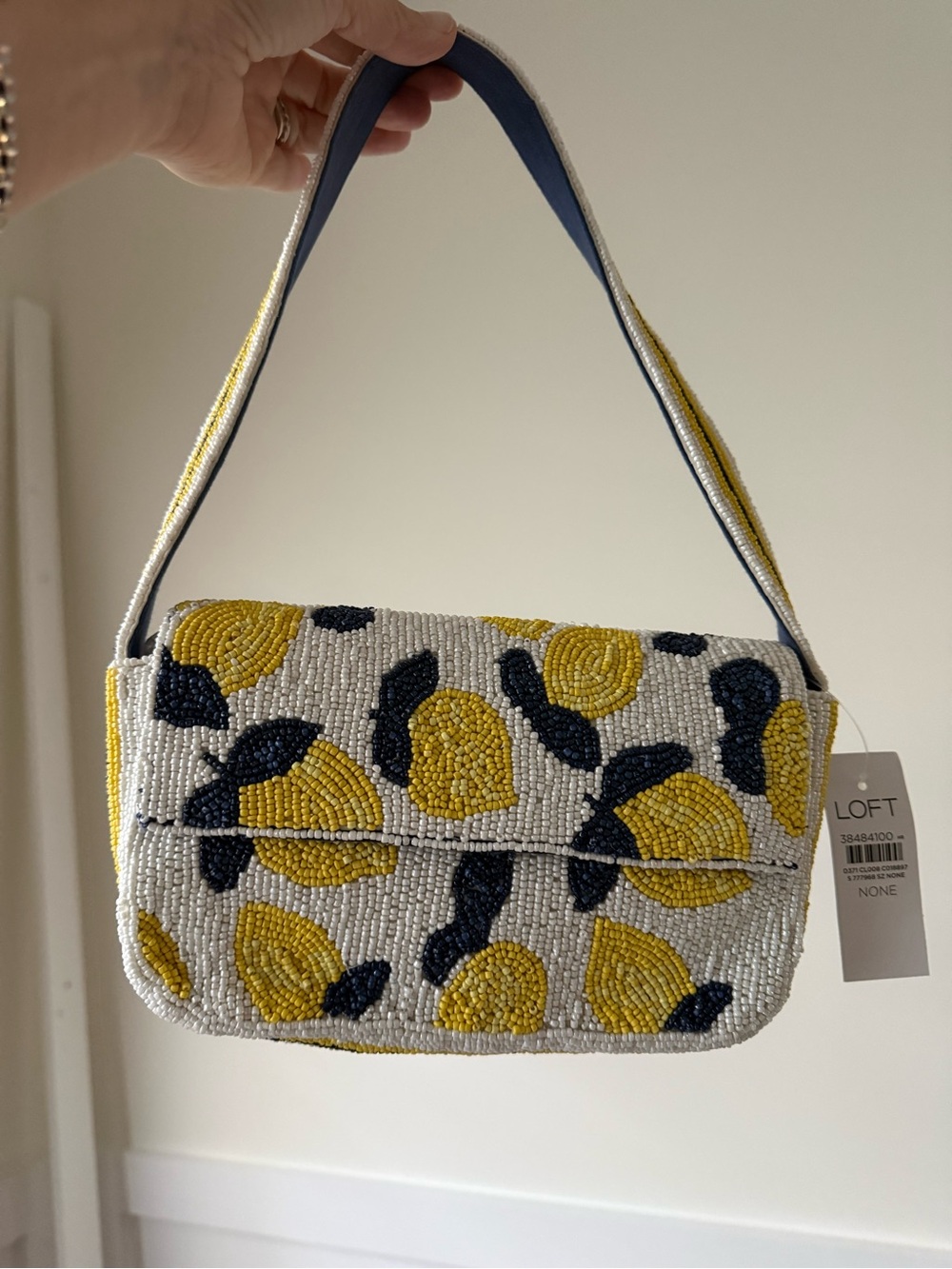 NWT Loft lemon beaded shoulder bag